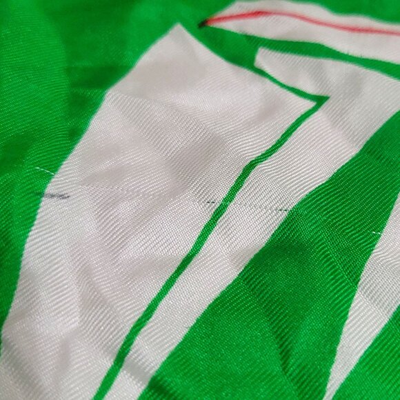 Vintage Echo Silk Scarf Green Nautical Sailboat Print Red Black Stripes As-Is - Picture 12 of 16